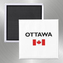 Imán Ottawa Canadá Bandera canadiense color claro