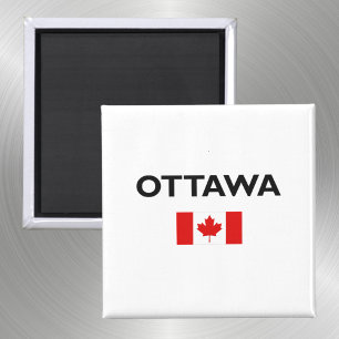 Imán Ottawa Canadá Bandera canadiense color claro