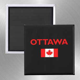 Imán Ottawa Canadá Bandera canadiense color oscuro