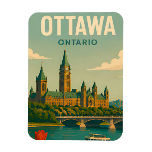 Imán Ottawa Canadá Parlamento Silueta Viaje