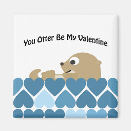Imán Otter Be my Valentine with Hearts