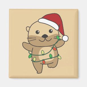 Imán Otter Navidades Animales de invierno Holiday Otter