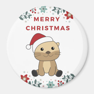 Imán Otter Navidades Nieva Animales De Invierno Otter M