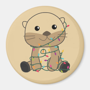 Imán Otter Navidades Nieva Animales De Invierno Otter M