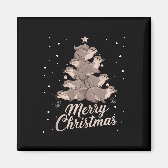 Imán Otter Xmas Tree Otter Christmas Tree (Frente)