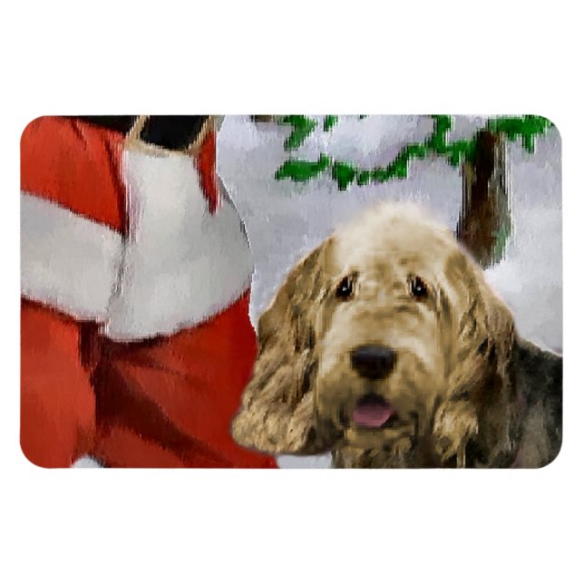 Imán Otterhound con los Navidades de Santa María (Horizontal)