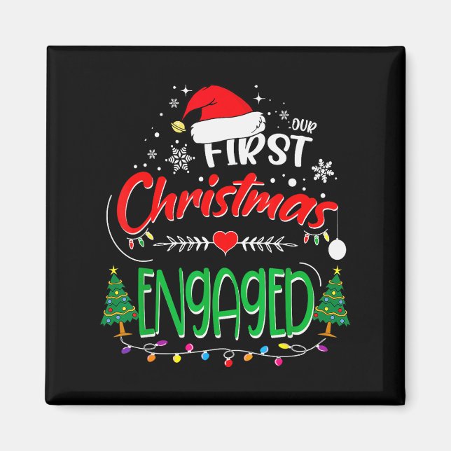 Imán Our First Christmas Engaged 2021 1st Christmas  (Frente)