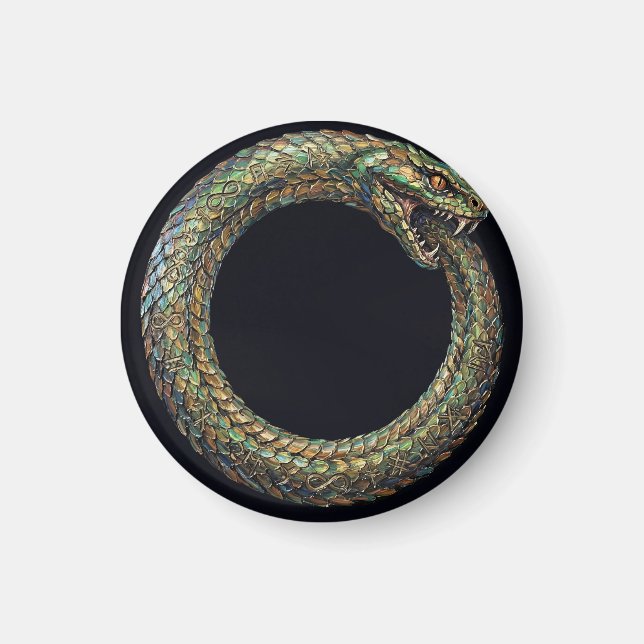 Imán Ouroboros — Póster Rúnico del Símbolo de la Serpie (Frente)