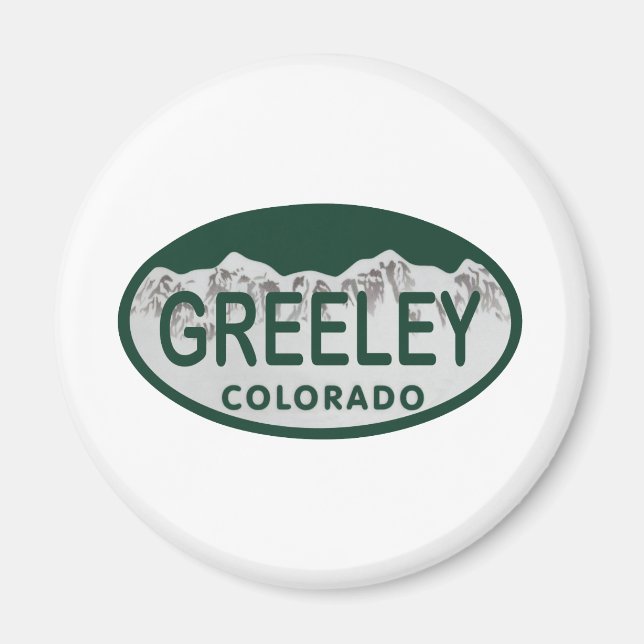 Imán Ovalación de la licencia de Greeley (Frente)