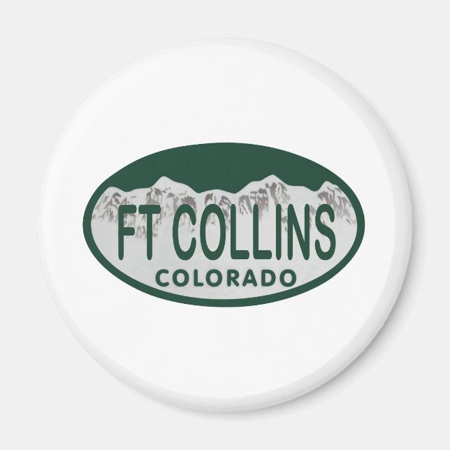 Imán Ovalación de licencia de Ft Collins (Frente)
