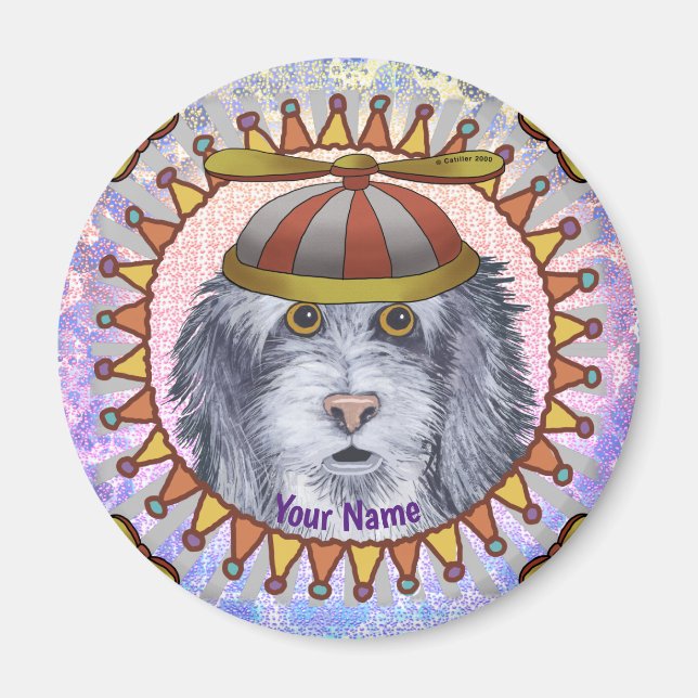 Imán Oveja Perro Beanie  (Frente)