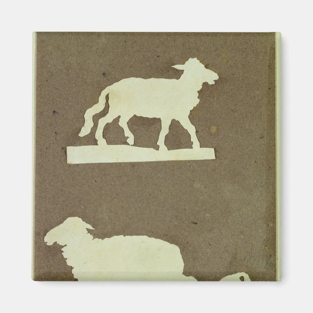 Imán Oveja y oveja con cordero (Frente)