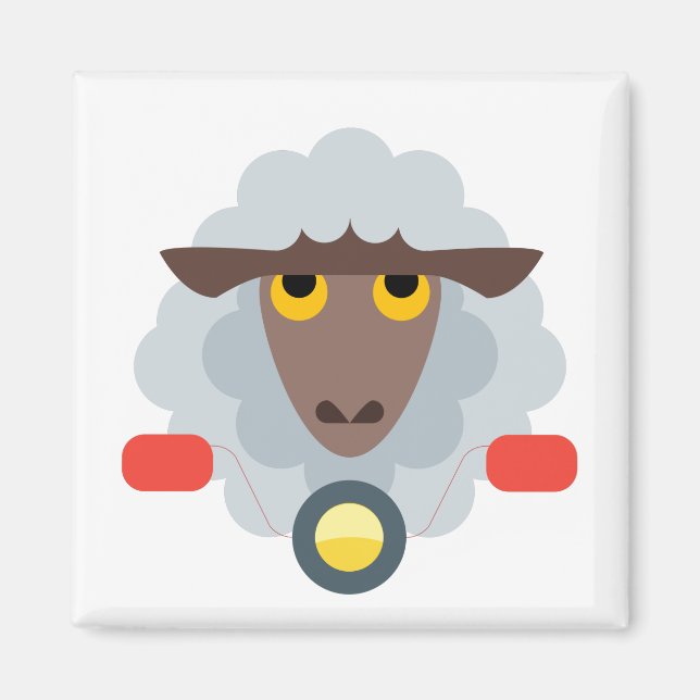 Imán Ovejas en motocicleta (Frente)