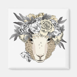 Imán Ovejas florales del halo