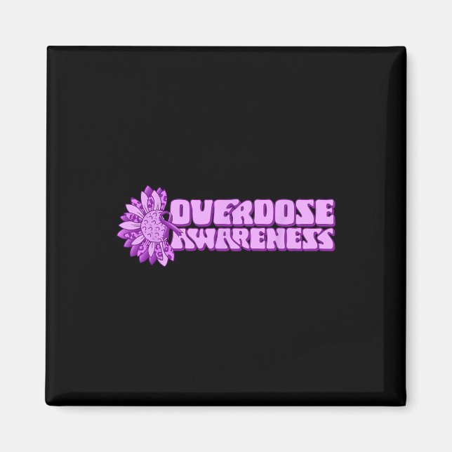 Imán Overdose Awareness Purple Ribbon Drug Addiction 32 (Frente)