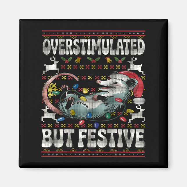 Imán Overstimulated But Festive Ossum Christmas Ugly Sw (Frente)