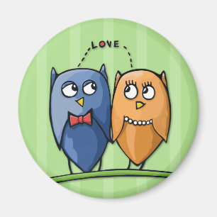 Imán Owl Love Green Magnet
