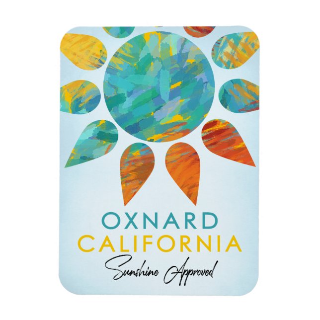 Imán Oxnard California Sunshine Travel (Vertical)