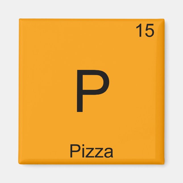 Imán P - Pizza Funny Elemento Químico Símbolo T-Shirt (Frente)