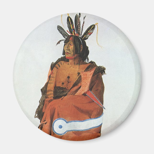 Imán Pachtuwa-Chta, retrato de guerrero arikara de Bodm (Frente)
