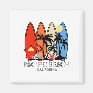 Imán Pacific Beach California Retro Surfboard Vintage 
