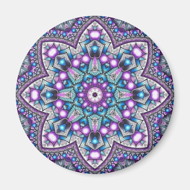 Imán Pacíficos Jardín Kaleidoscope Mandala (Frente)