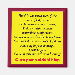 Imán Padmasambhava Mantra y Seven Line Prayer / Guru