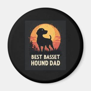 Imán Padre del Mejor Perro - Camiseta del Vintage Basse