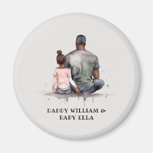 Imán Padre e hija negros personalizados (5)