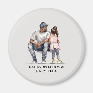 Imán Padre e hija negros personalizados (6)