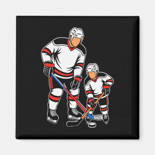 Imán Padre e hijo de hockey sobre hielo coincidentes pa