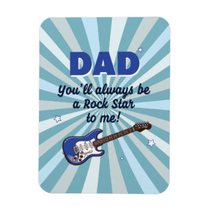 Imán Padre estrella de rock guitarra eléctrica azul gen