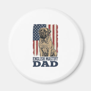 Imán Padre Mastín Inglés Patriótico Diseño de Perro Vin