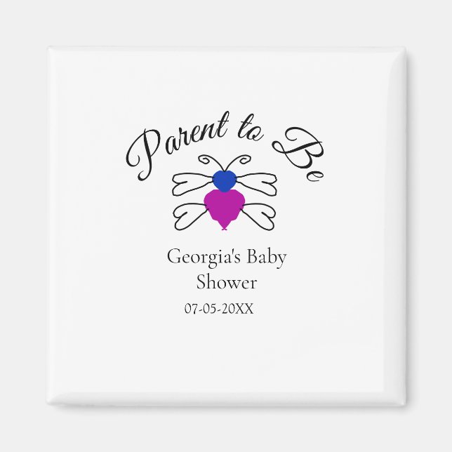 Imán Padres que son azul, rosa, ducha de bebé, miel abe (Frente)