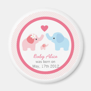 Imán Padres y Baby Shower del elefante