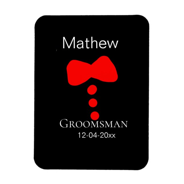 Imán padrino de boda añadir nombre año camisa corbata d (Vertical)