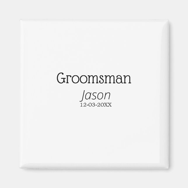 Imán padrino de boda despedida de soltera añadir nombre (Frente)