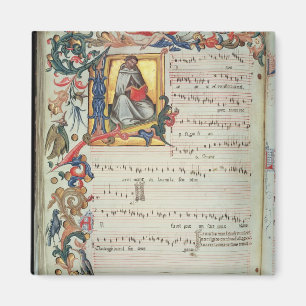 Imán Página de la notación musical con historiated