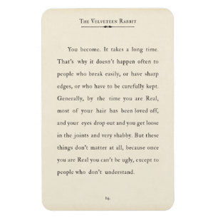Imán Página de libro de citas de Velveteen Rabbit