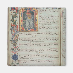 Imán Página de notación musical con historiador