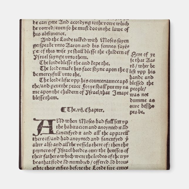 Imán Página de texto del antiguo Testamento (Frente)