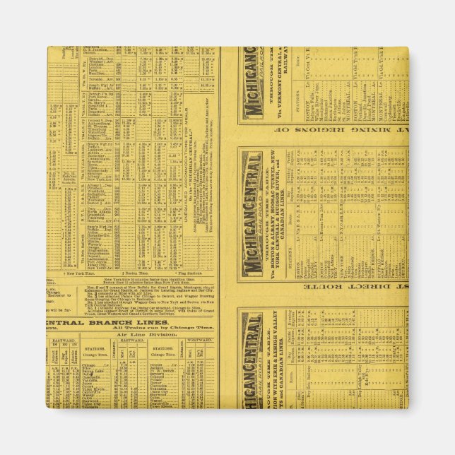 Imán Página de texto Michigan Central Railway (Frente)