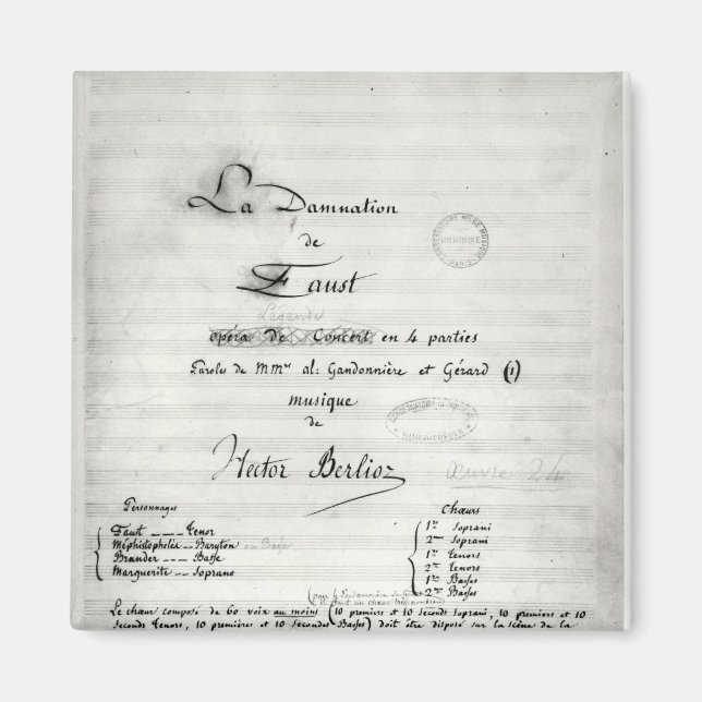Imán Página de título de 'La Damnation de Faust' (Frente)