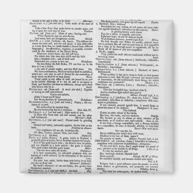 Imán Página de un diccionario (Frente)