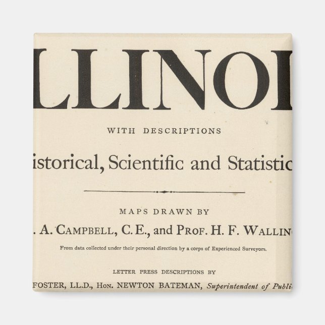 Imán Página Título Nuevo atlas Illinois (Frente)