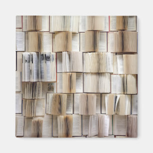 Imán Páginas de libros de libros abiertos de vintage