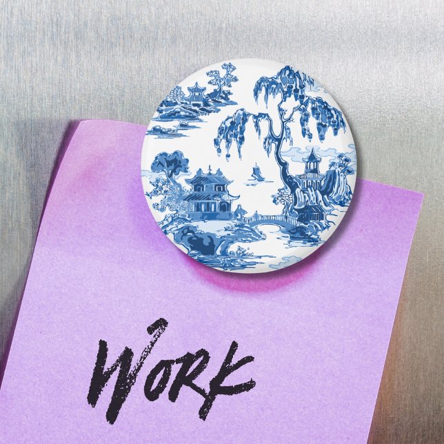 Imán Pagoda Garden in Blue Porcelain Magnet (Subido por el creador)