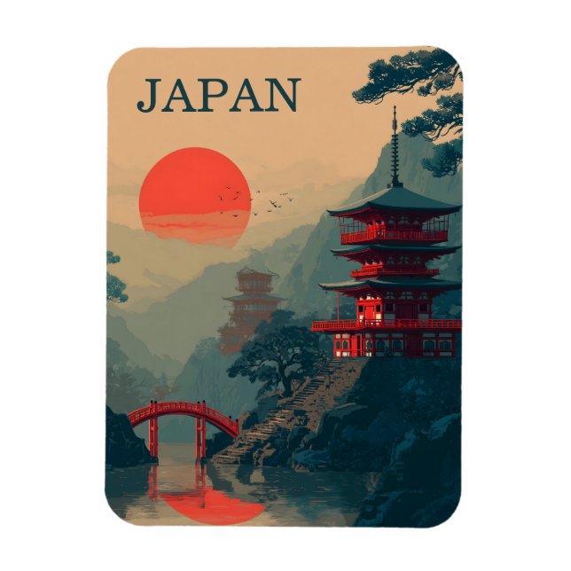Imán Pagoda japonesa vintage (Vertical)