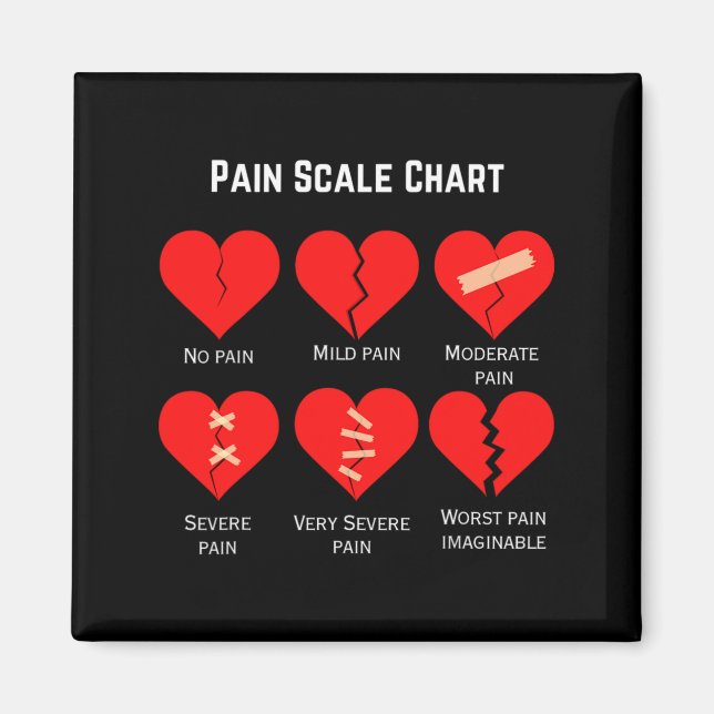 Imán Pain Scale Chart Design For Funny Valentines Day  (Frente)