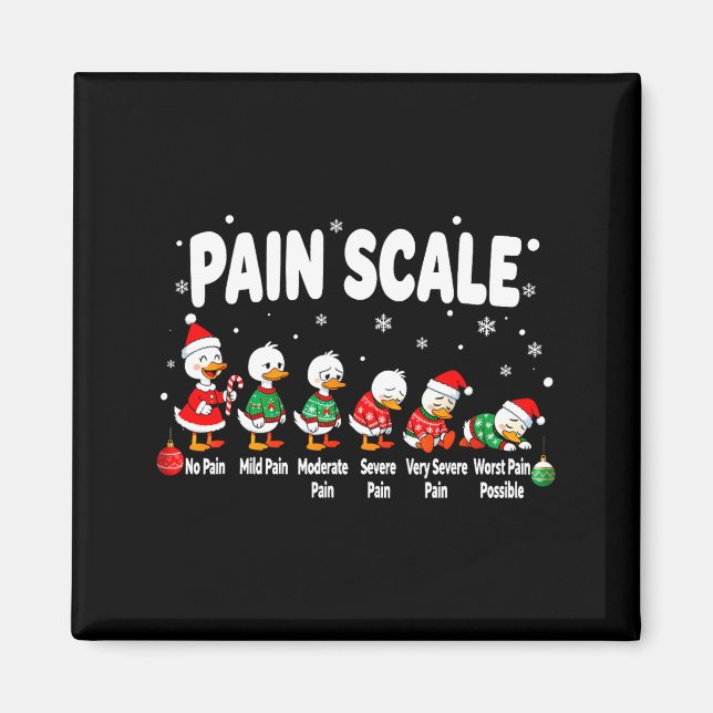 Imán Pain Scale Cute Duck Christmas Nurse Triage Pain E (Frente)